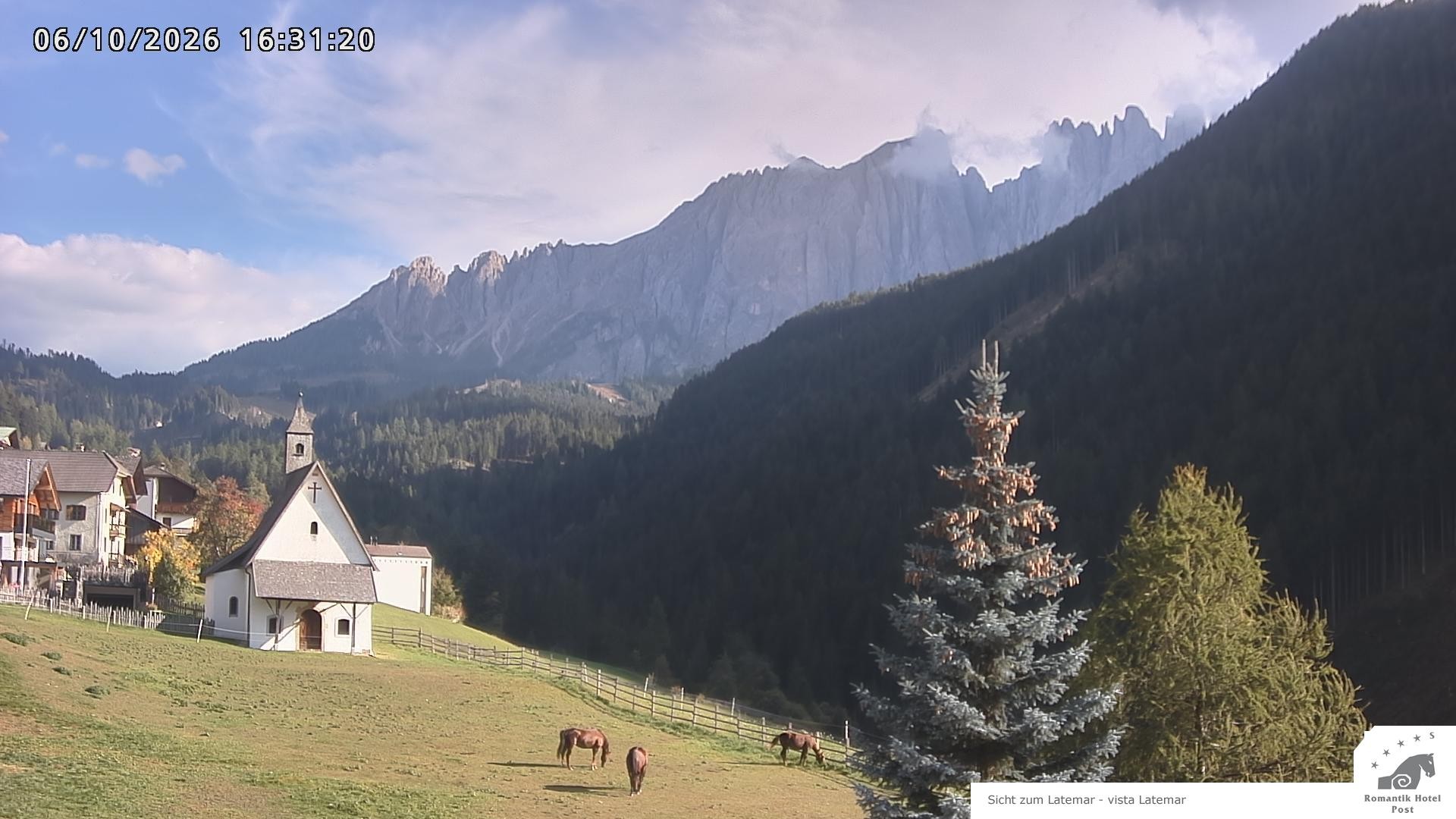 Archived image Webcam Welschnofen: Hotel Post