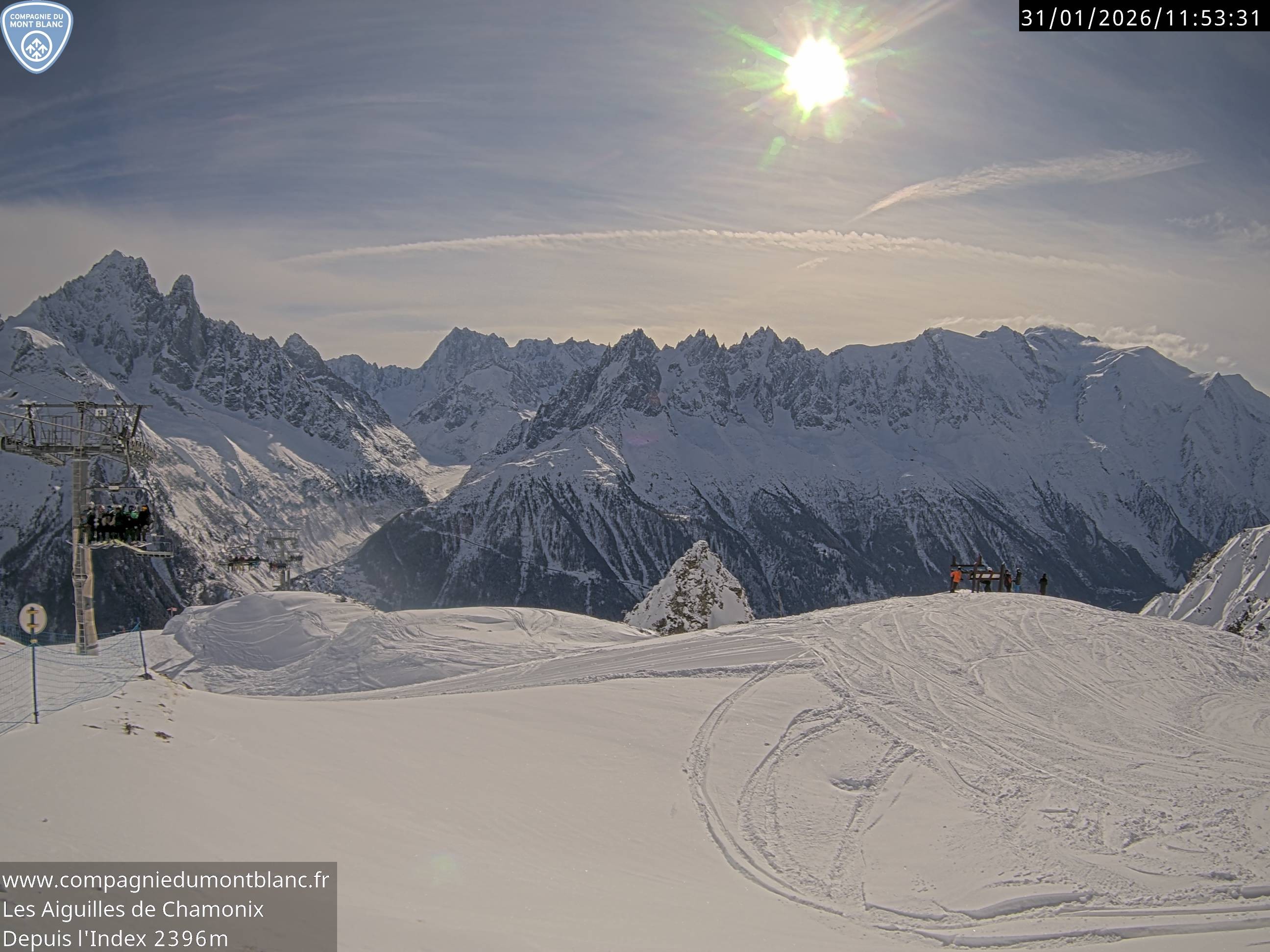 Archiv Foto Webcam Les Aiguilles de Charmonix
