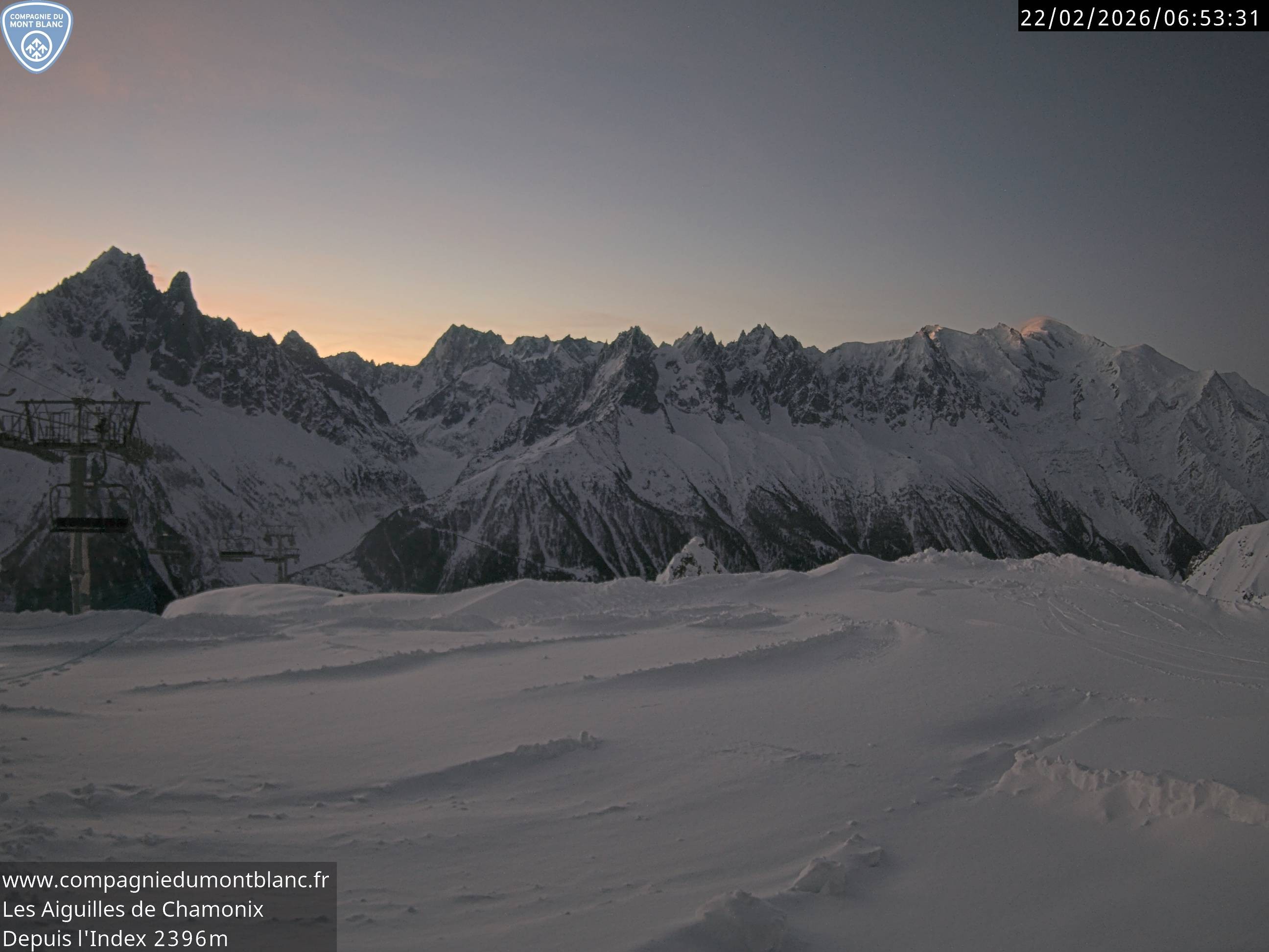 Archiv Foto Webcam Les Aiguilles de Charmonix