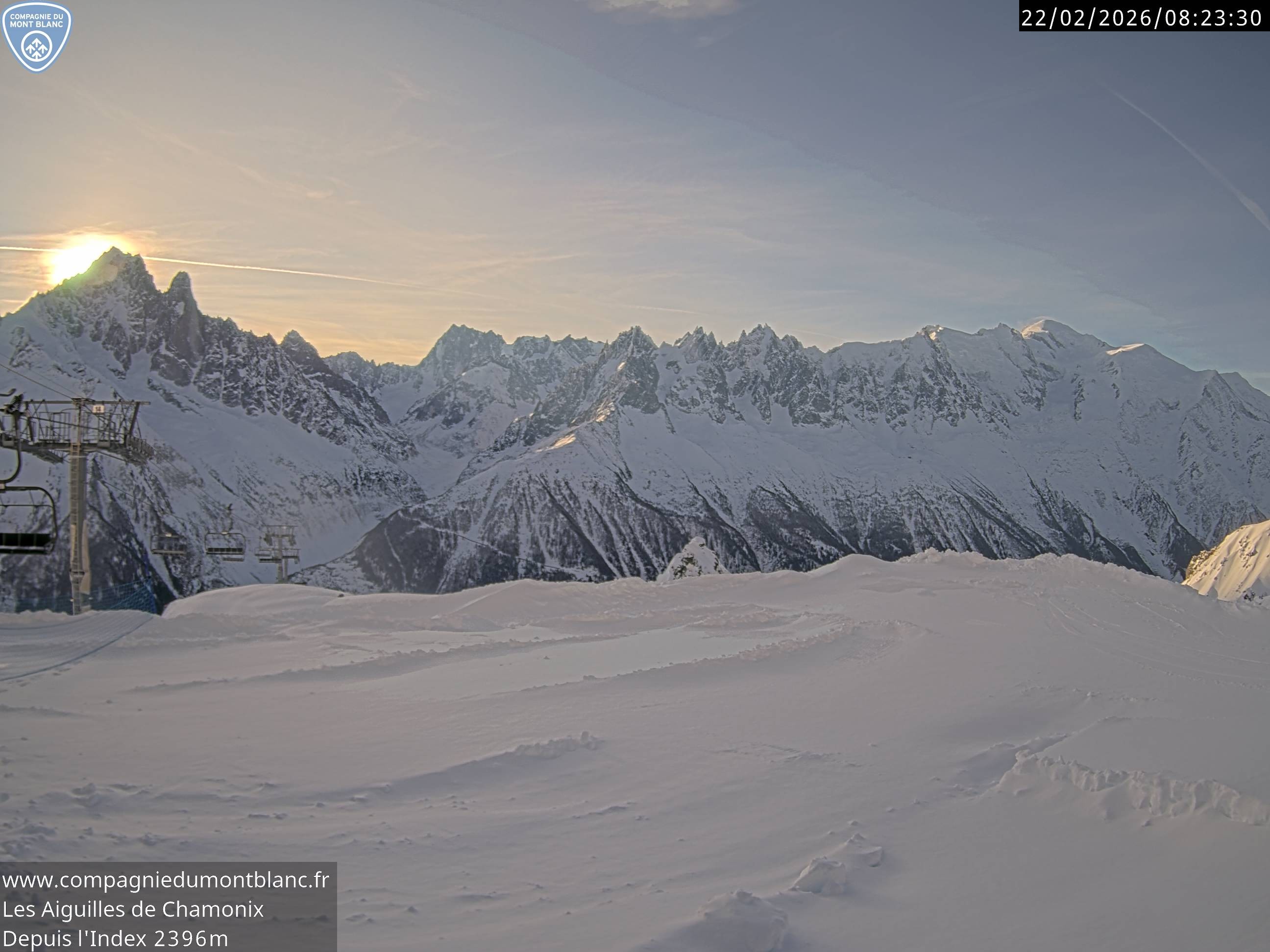 Archiv Foto Webcam Les Aiguilles de Charmonix