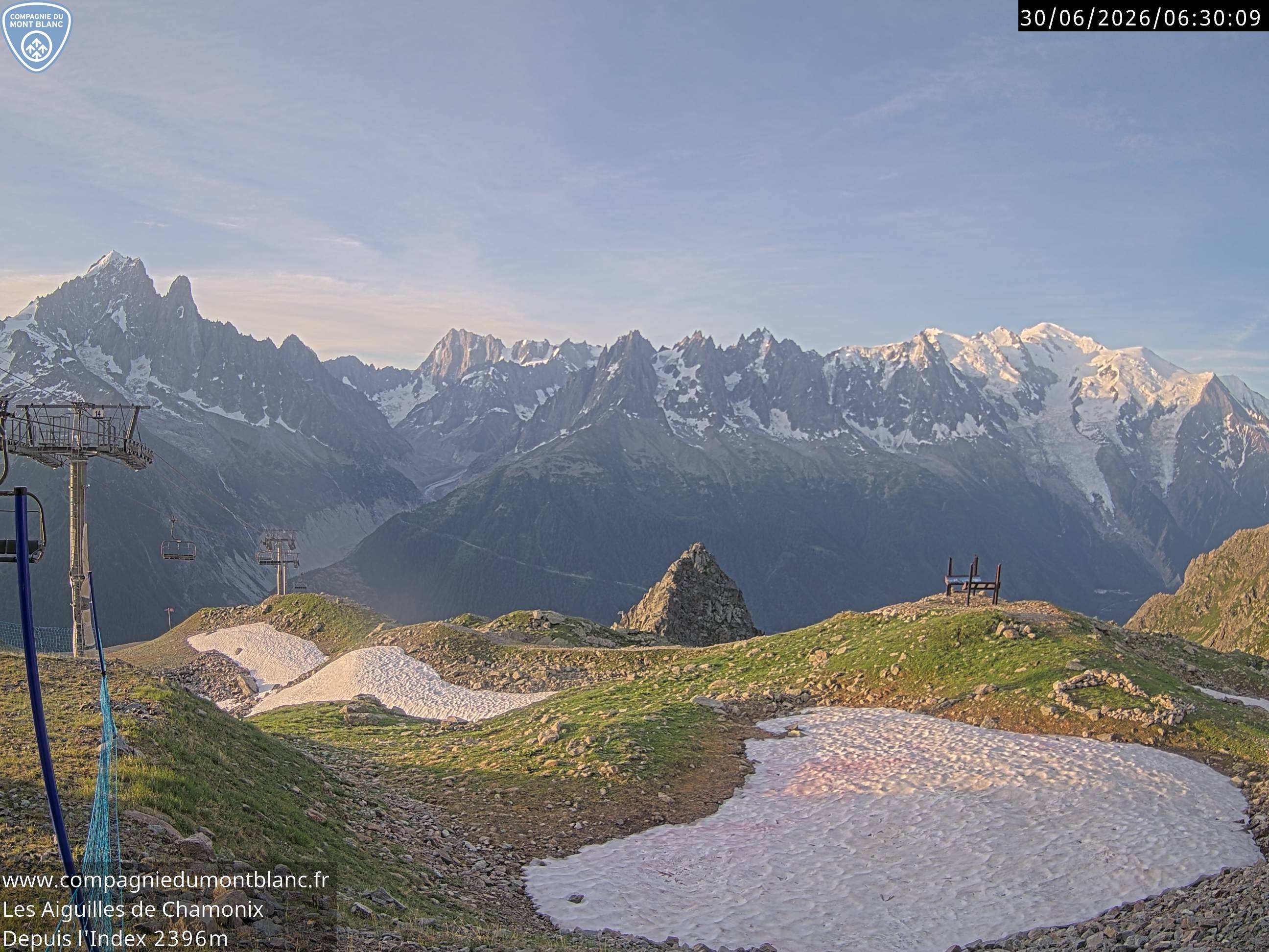 Archiv Foto Webcam Les Aiguilles de Charmonix
