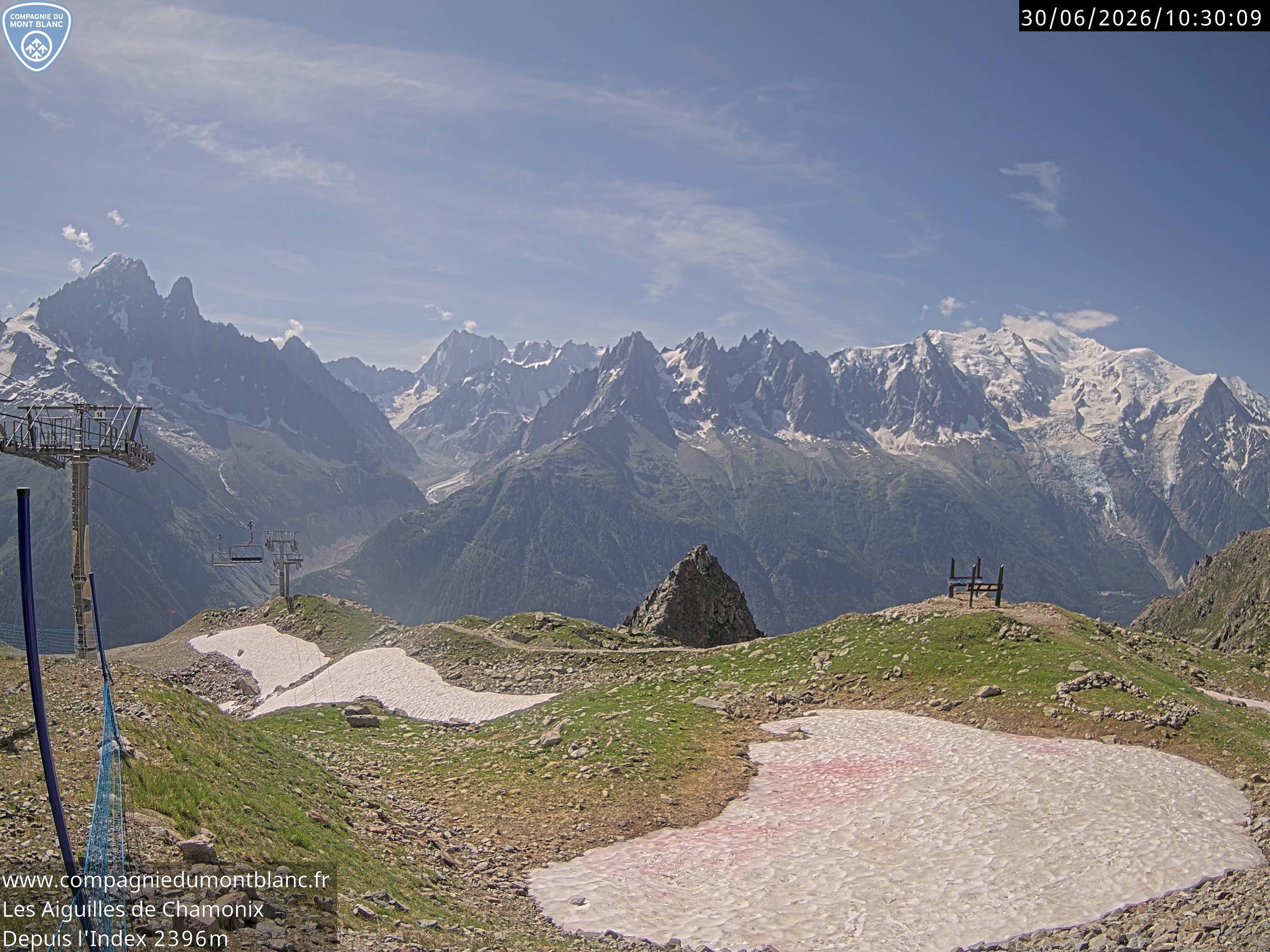 Archiv Foto Webcam Les Aiguilles de Charmonix