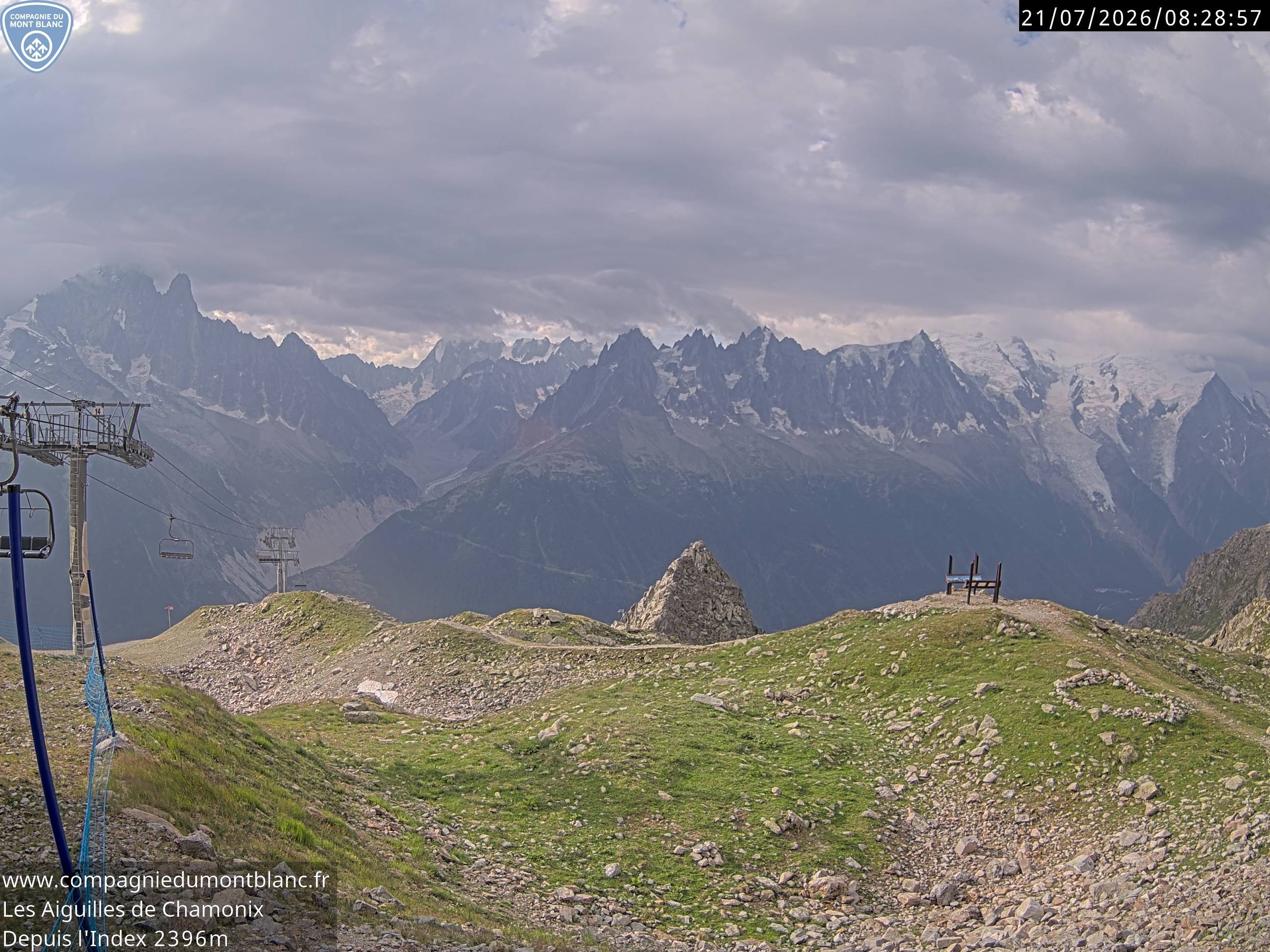 Archiv Foto Webcam Les Aiguilles de Charmonix