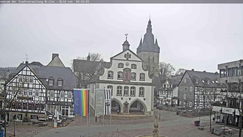Archiv Foto Webcam Rathaus und Marktplatz Brilon