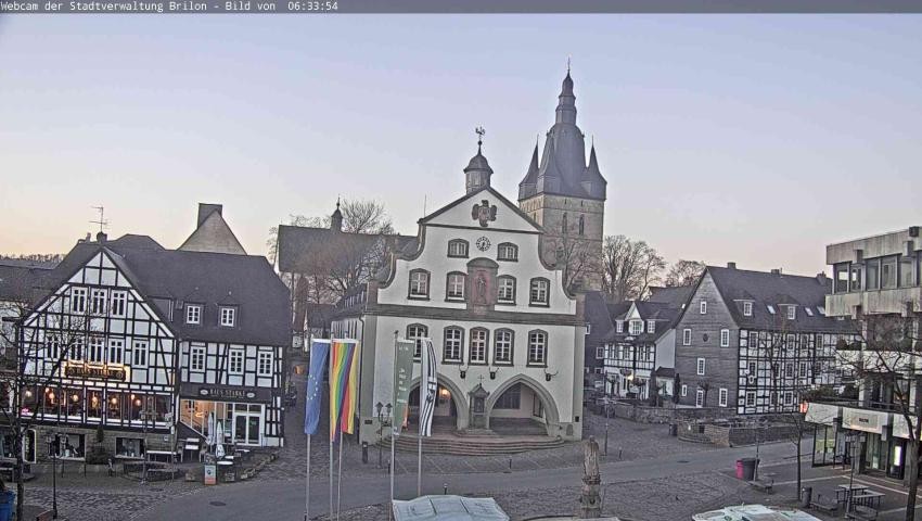 Archiv Foto Webcam Rathaus und Marktplatz Brilon