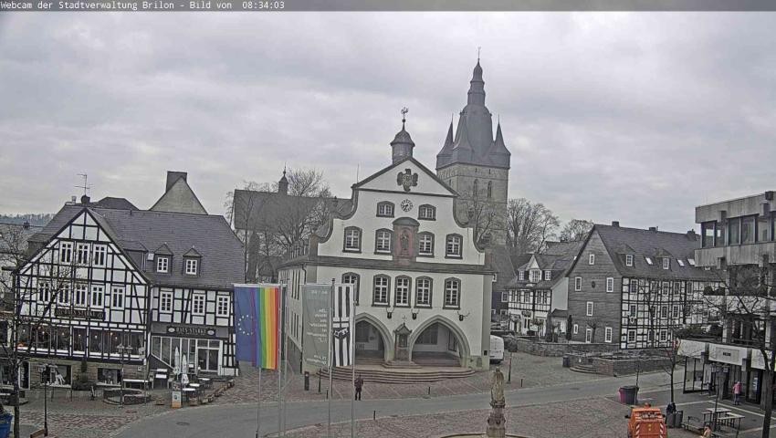 Archiv Foto Webcam Rathaus und Marktplatz Brilon