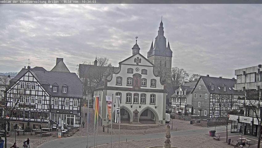 Archiv Foto Webcam Rathaus und Marktplatz Brilon