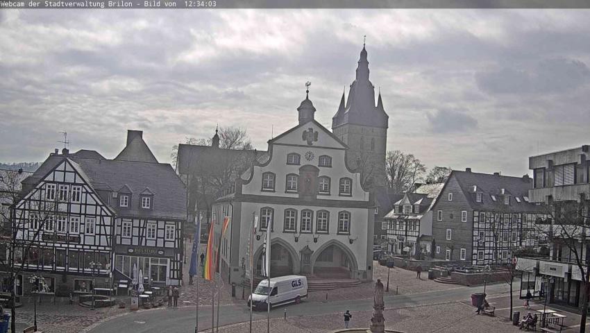Archiv Foto Webcam Rathaus und Marktplatz Brilon