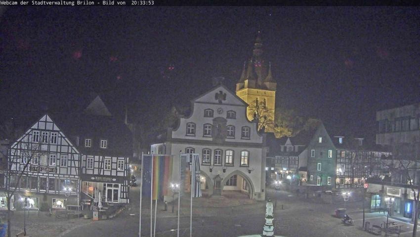 Archiv Foto Webcam Rathaus und Marktplatz Brilon