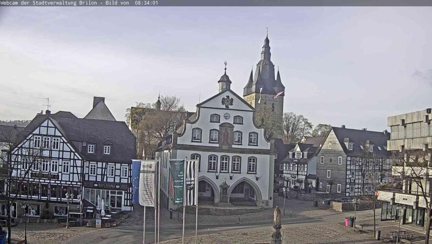 Archiv Foto Webcam Rathaus und Marktplatz Brilon