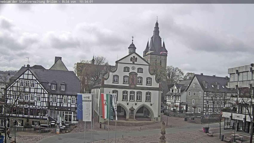 Archiv Foto Webcam Rathaus und Marktplatz Brilon