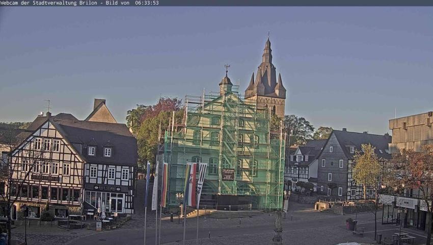 Archiv Foto Webcam Rathaus und Marktplatz Brilon