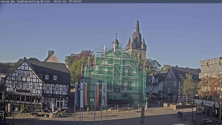 Archiv Foto Webcam Rathaus und Marktplatz Brilon