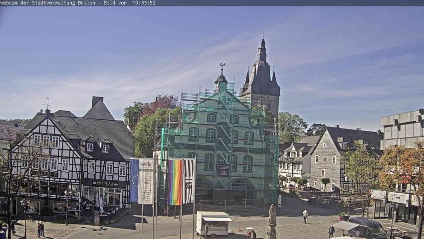 Archiv Foto Webcam Rathaus und Marktplatz Brilon