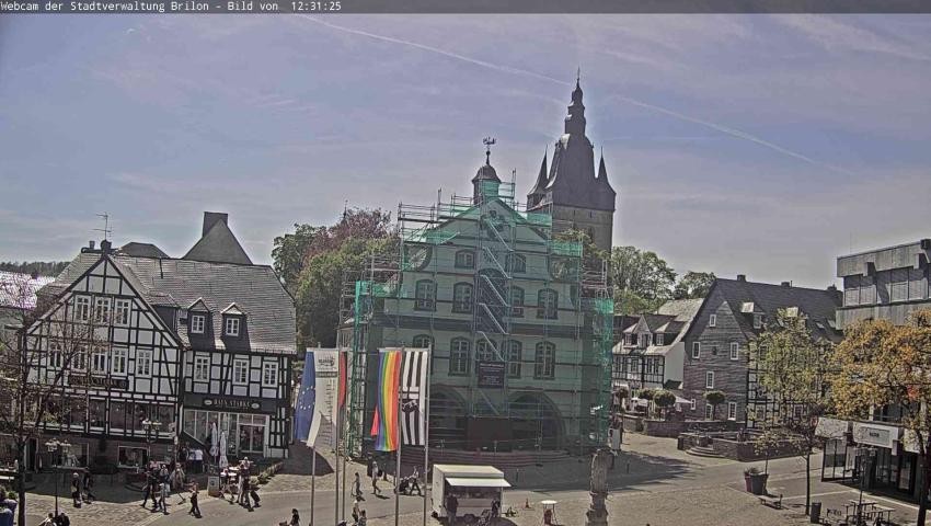 Archiv Foto Webcam Rathaus und Marktplatz Brilon
