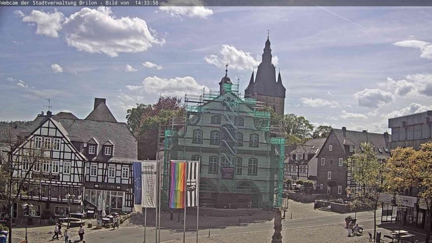 Archiv Foto Webcam Rathaus und Marktplatz Brilon