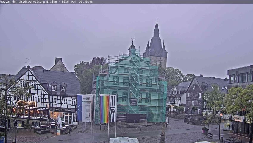 Archiv Foto Webcam Rathaus und Marktplatz Brilon