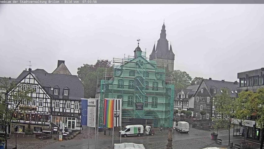 Archiv Foto Webcam Rathaus und Marktplatz Brilon