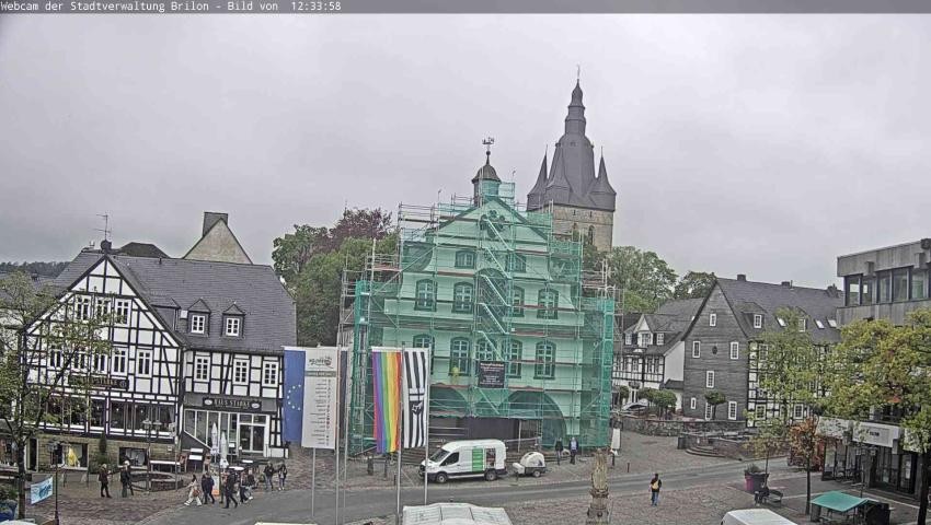 Archiv Foto Webcam Rathaus und Marktplatz Brilon