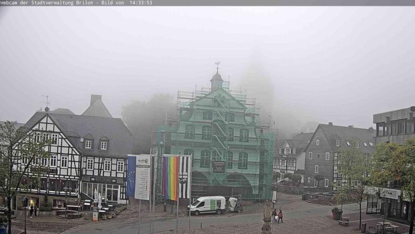 Archiv Foto Webcam Rathaus und Marktplatz Brilon