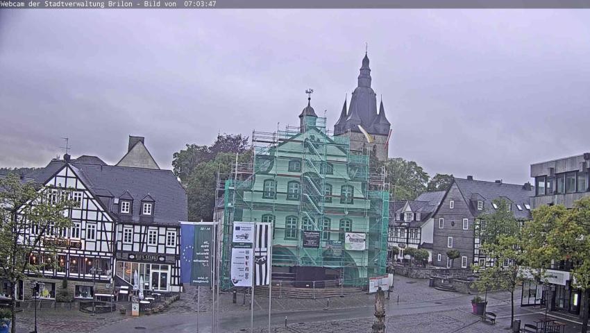 Archiv Foto Webcam Rathaus und Marktplatz Brilon