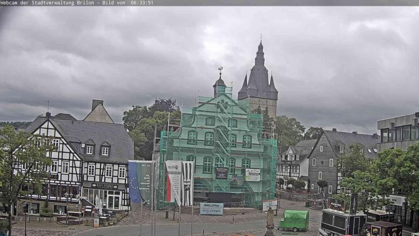Archiv Foto Webcam Rathaus und Marktplatz Brilon