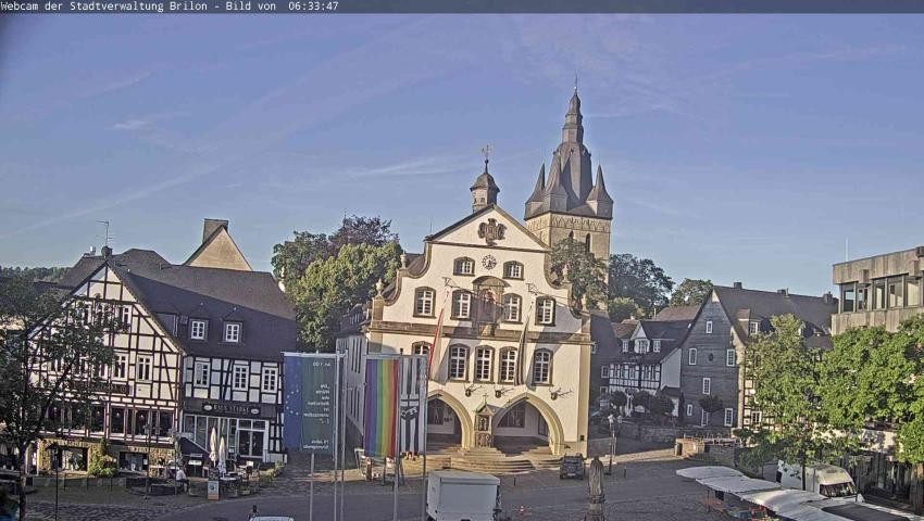 Archiv Foto Webcam Rathaus und Marktplatz Brilon