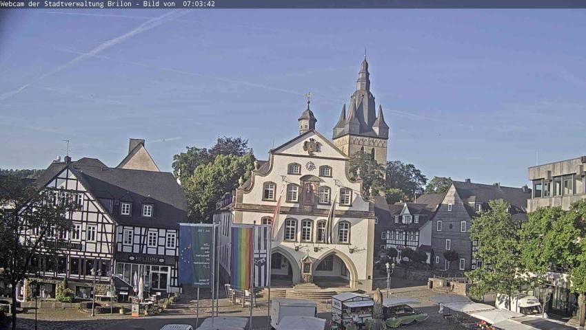 Archiv Foto Webcam Rathaus und Marktplatz Brilon