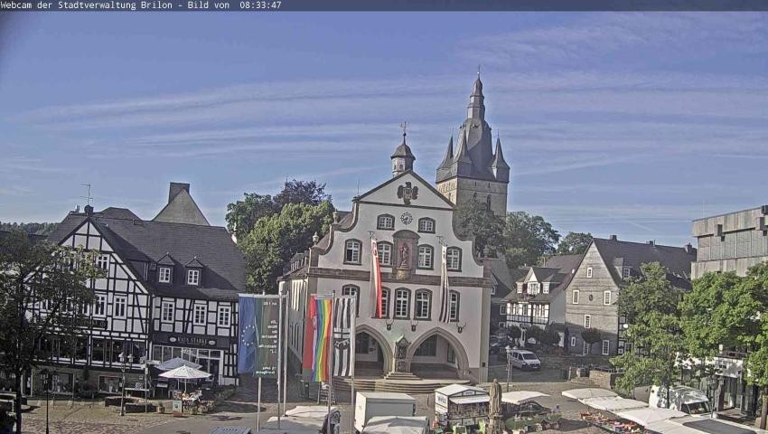 Archiv Foto Webcam Rathaus und Marktplatz Brilon
