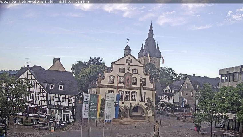 Archiv Foto Webcam Rathaus und Marktplatz Brilon