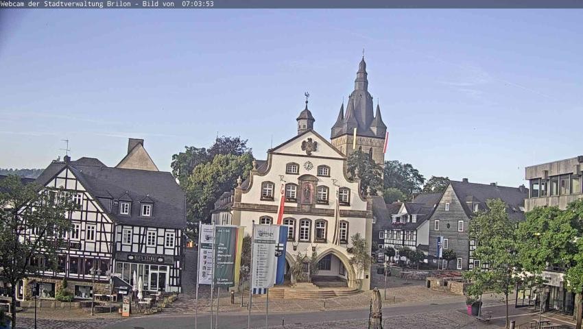 Archiv Foto Webcam Rathaus und Marktplatz Brilon