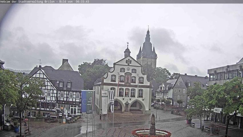 Archiv Foto Webcam Rathaus und Marktplatz Brilon