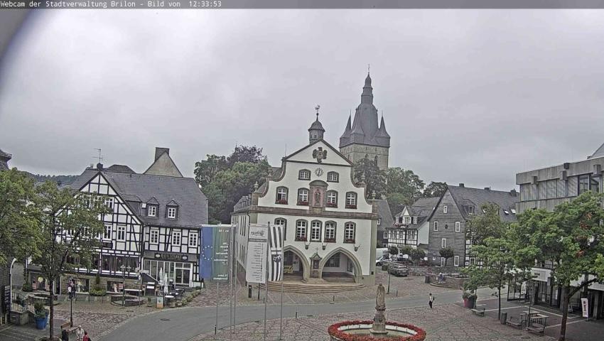 Archiv Foto Webcam Rathaus und Marktplatz Brilon