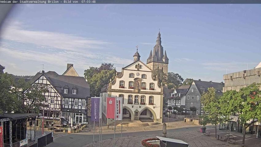 Archiv Foto Webcam Rathaus und Marktplatz Brilon