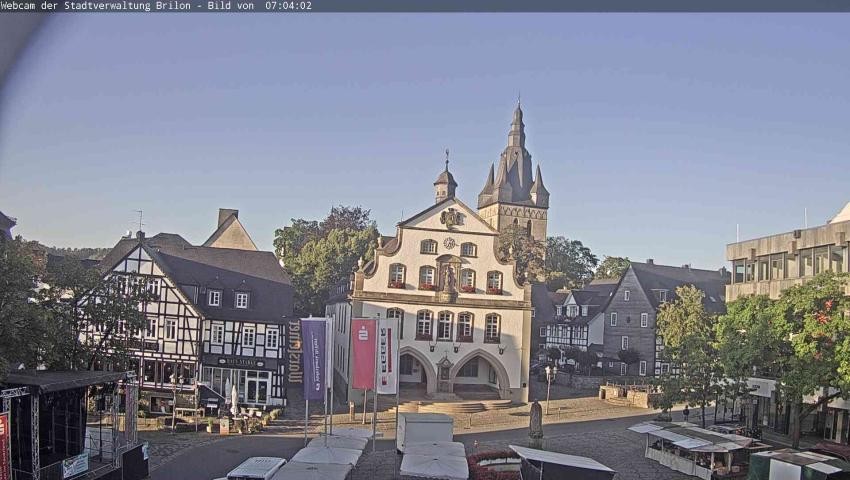 Archiv Foto Webcam Rathaus und Marktplatz Brilon