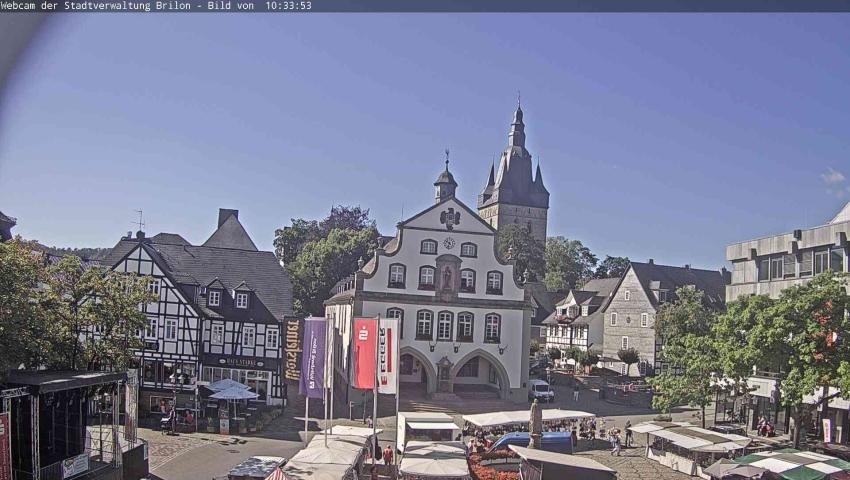 Archiv Foto Webcam Rathaus und Marktplatz Brilon