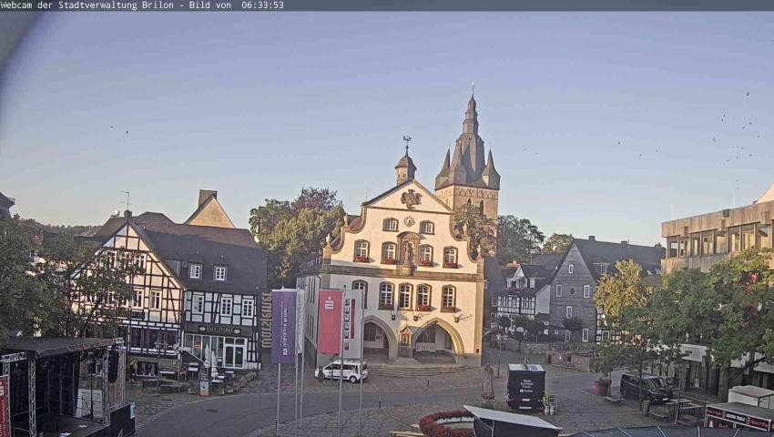 Archiv Foto Webcam Rathaus und Marktplatz Brilon