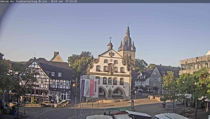 Archiv Foto Webcam Rathaus und Marktplatz Brilon
