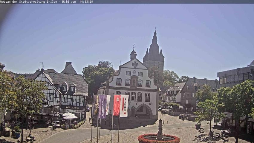Archiv Foto Webcam Rathaus und Marktplatz Brilon