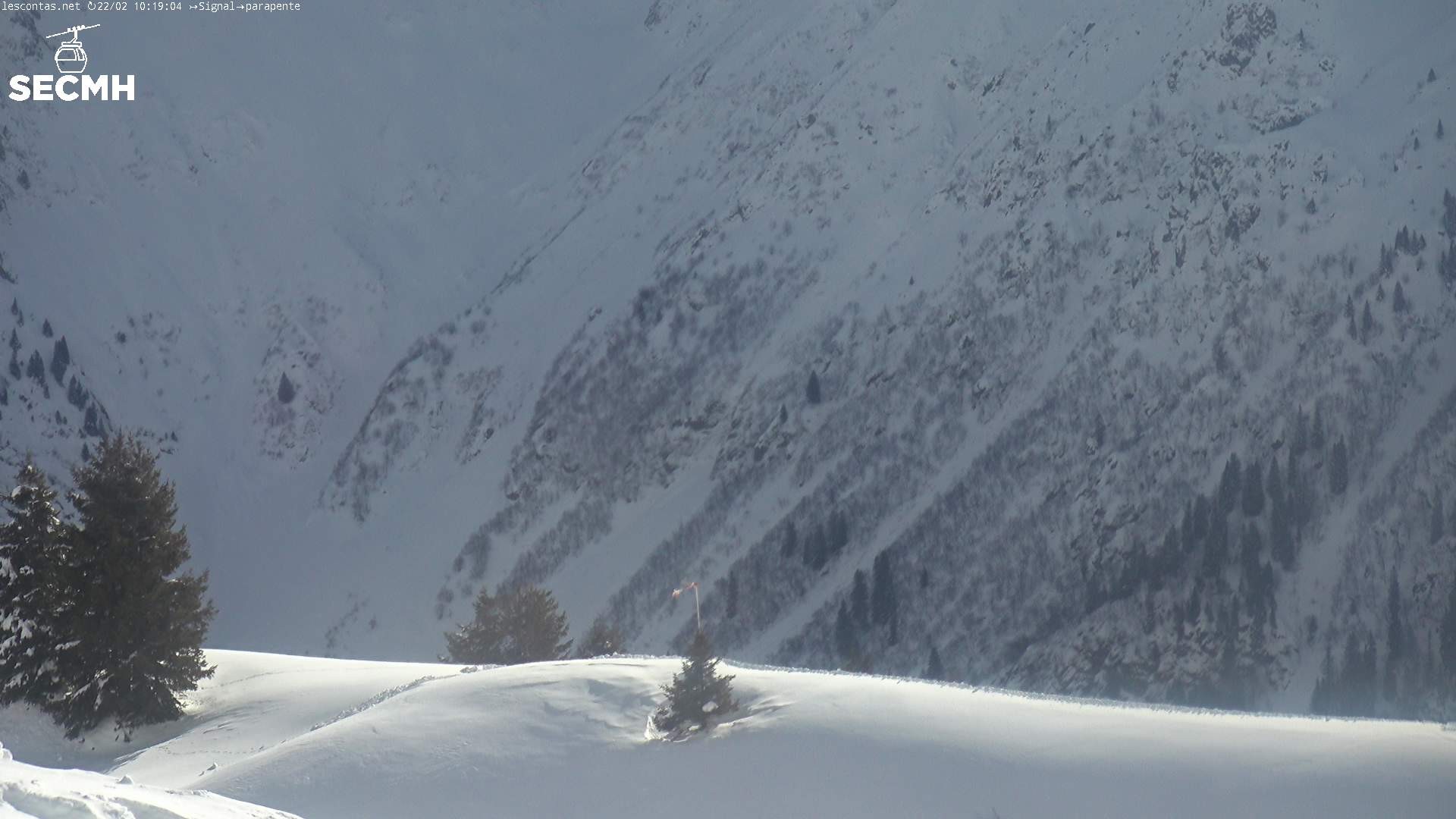 Archiv Foto Webcam Blick zum Paraglidingstartpunkt, Les Contamines