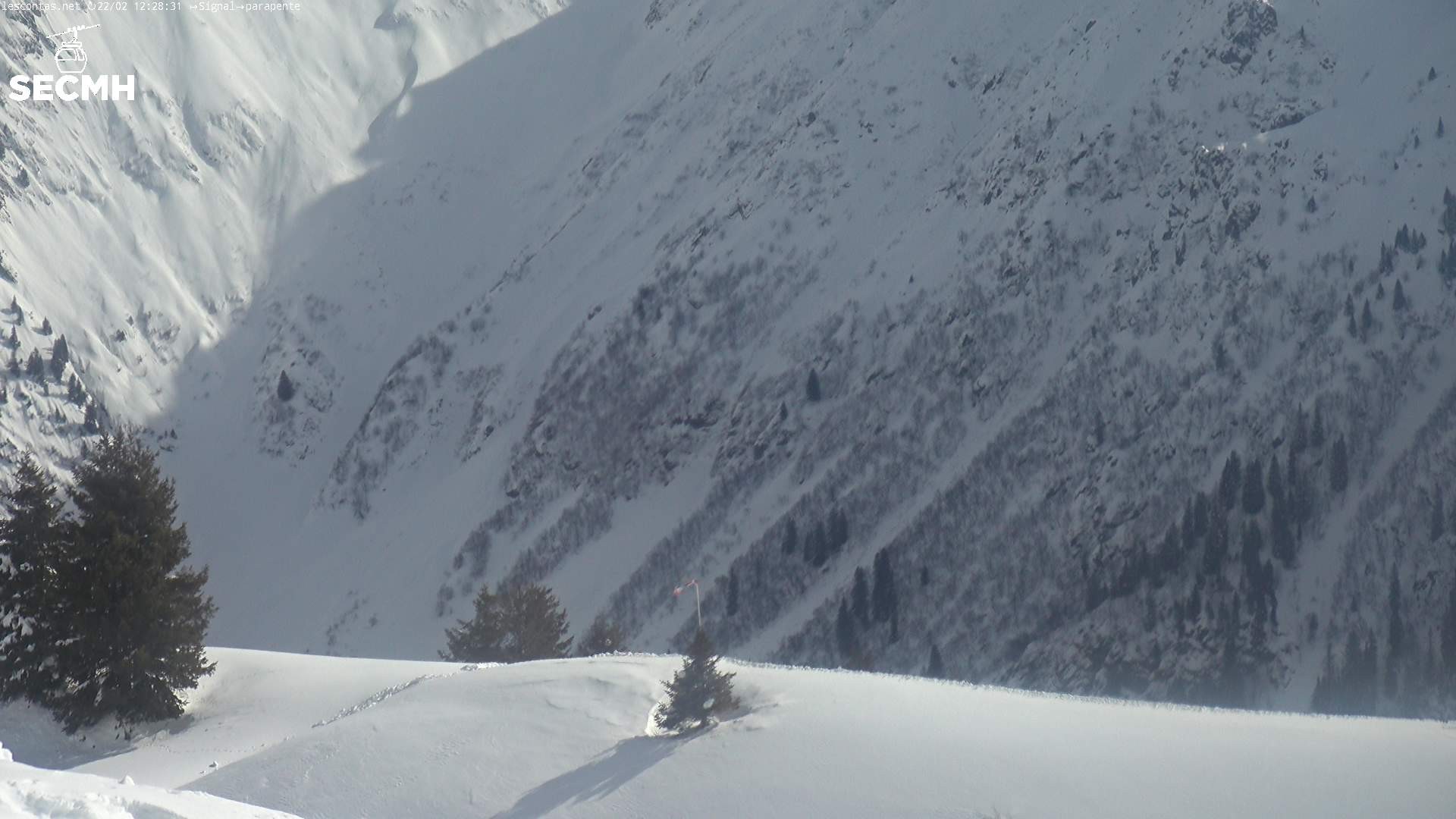 Archiv Foto Webcam Blick zum Paraglidingstartpunkt, Les Contamines