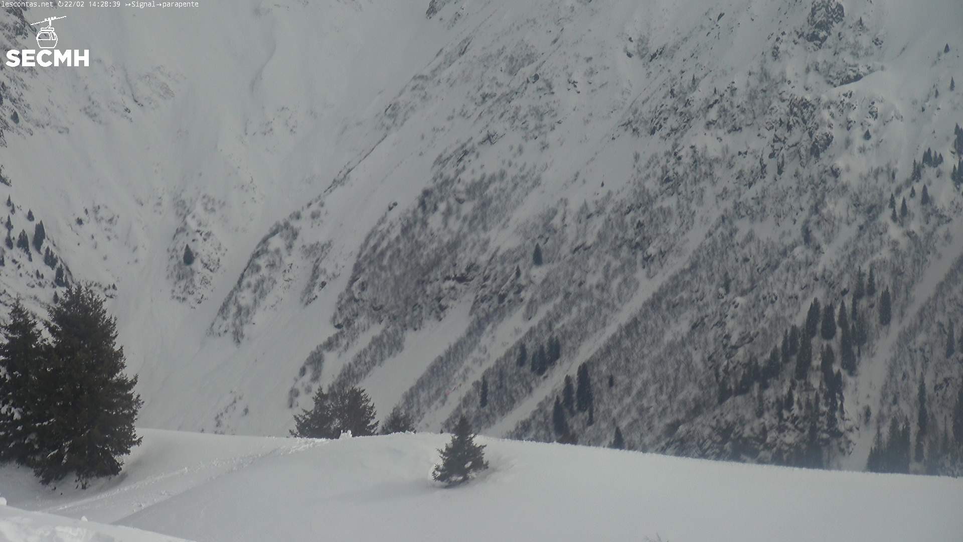 Archiv Foto Webcam Blick zum Paraglidingstartpunkt, Les Contamines