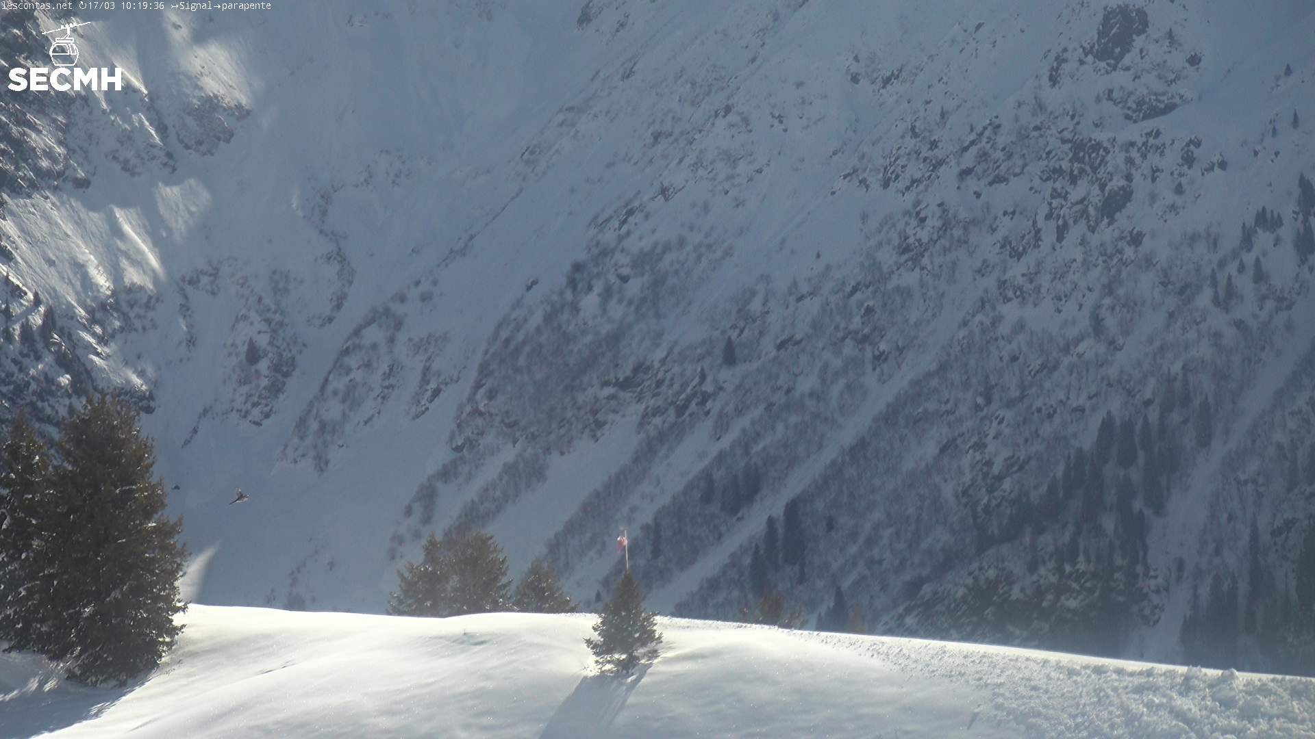 Archiv Foto Webcam Blick zum Paraglidingstartpunkt, Les Contamines