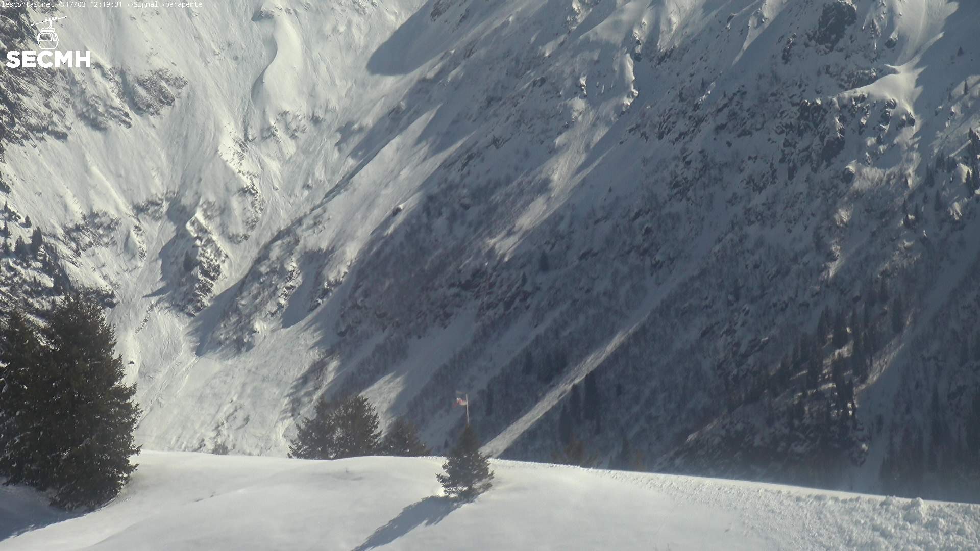 Archiv Foto Webcam Blick zum Paraglidingstartpunkt, Les Contamines