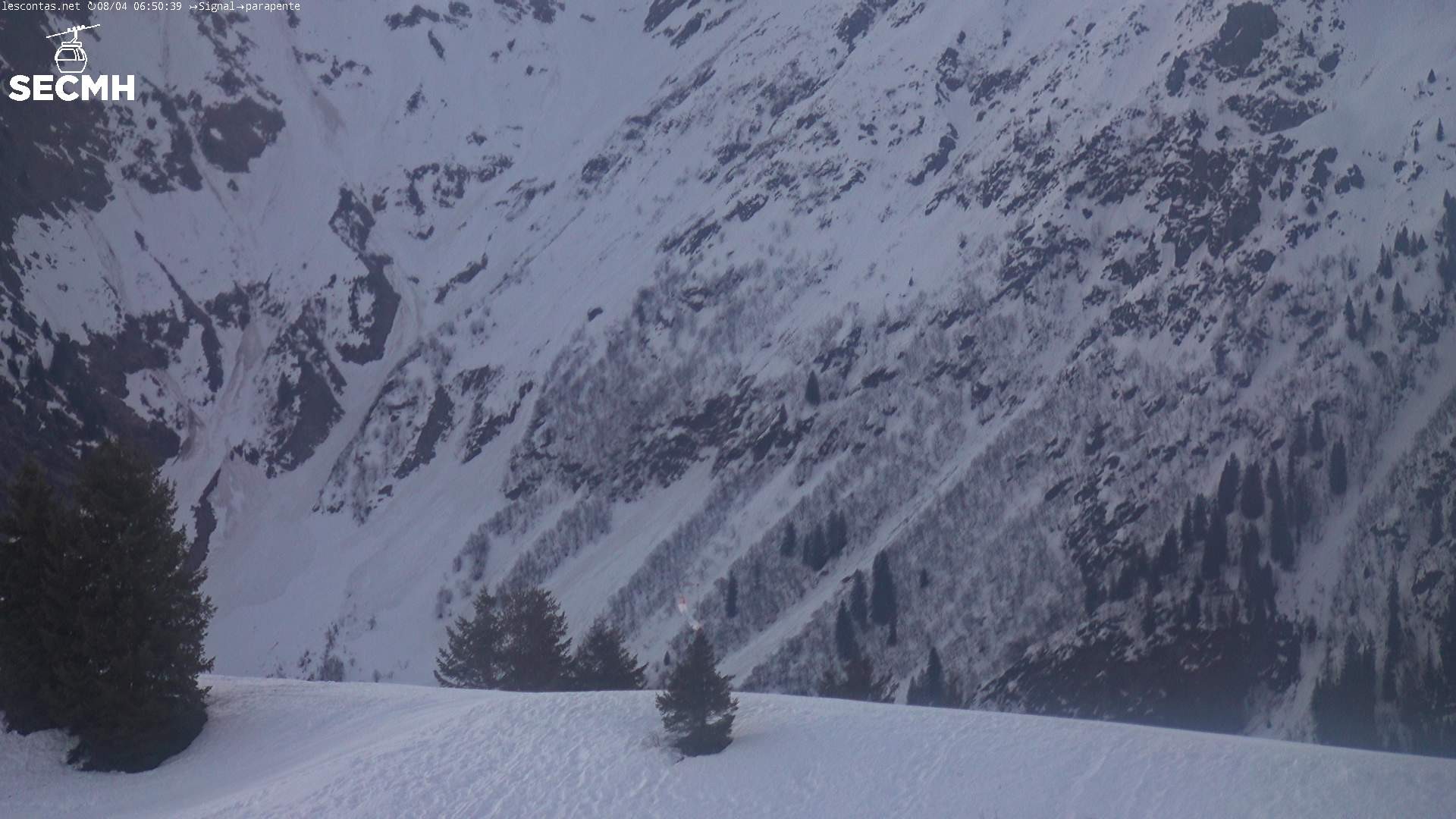 Archiv Foto Webcam Blick zum Paraglidingstartpunkt, Les Contamines