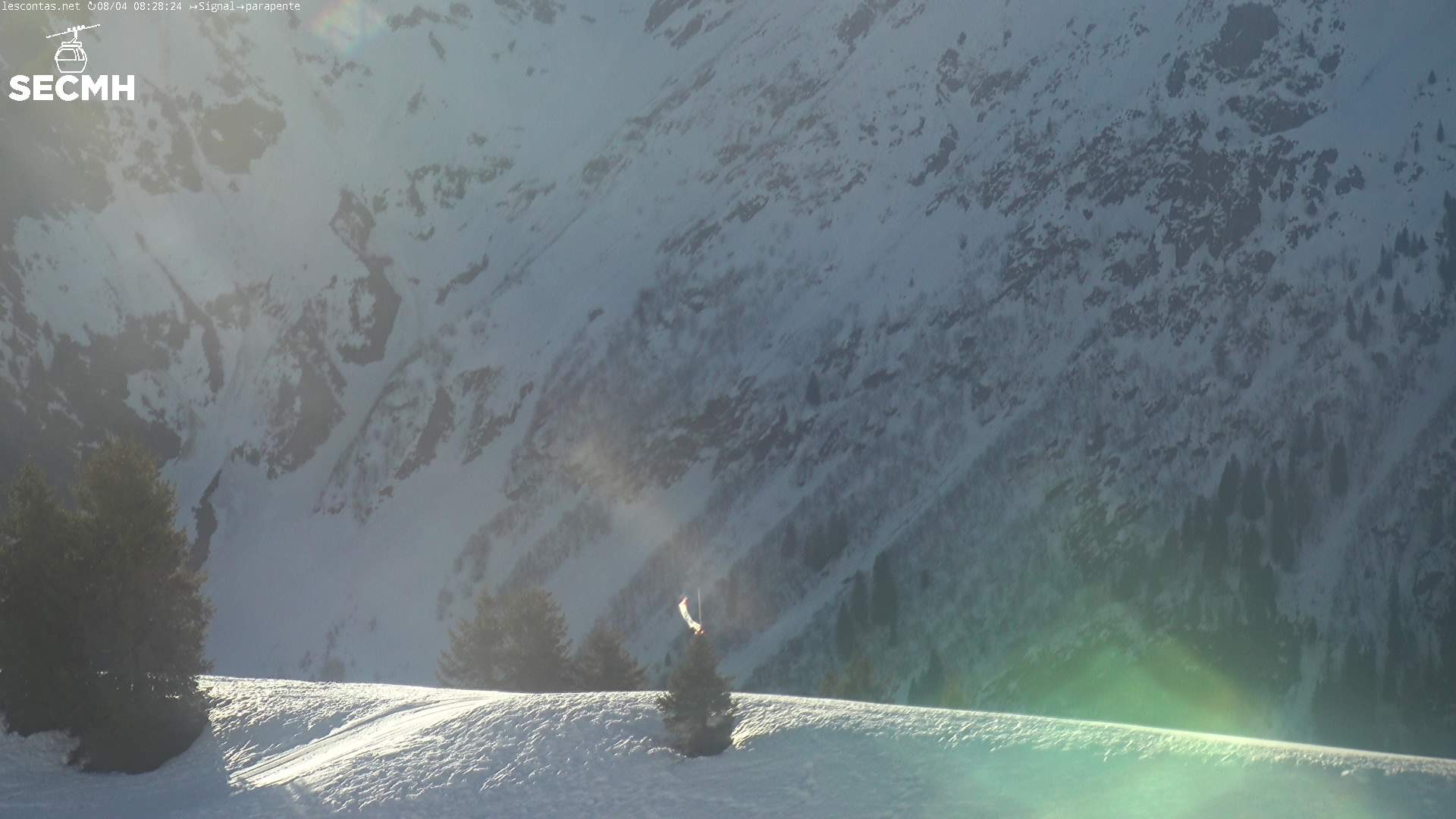 Archiv Foto Webcam Blick zum Paraglidingstartpunkt, Les Contamines