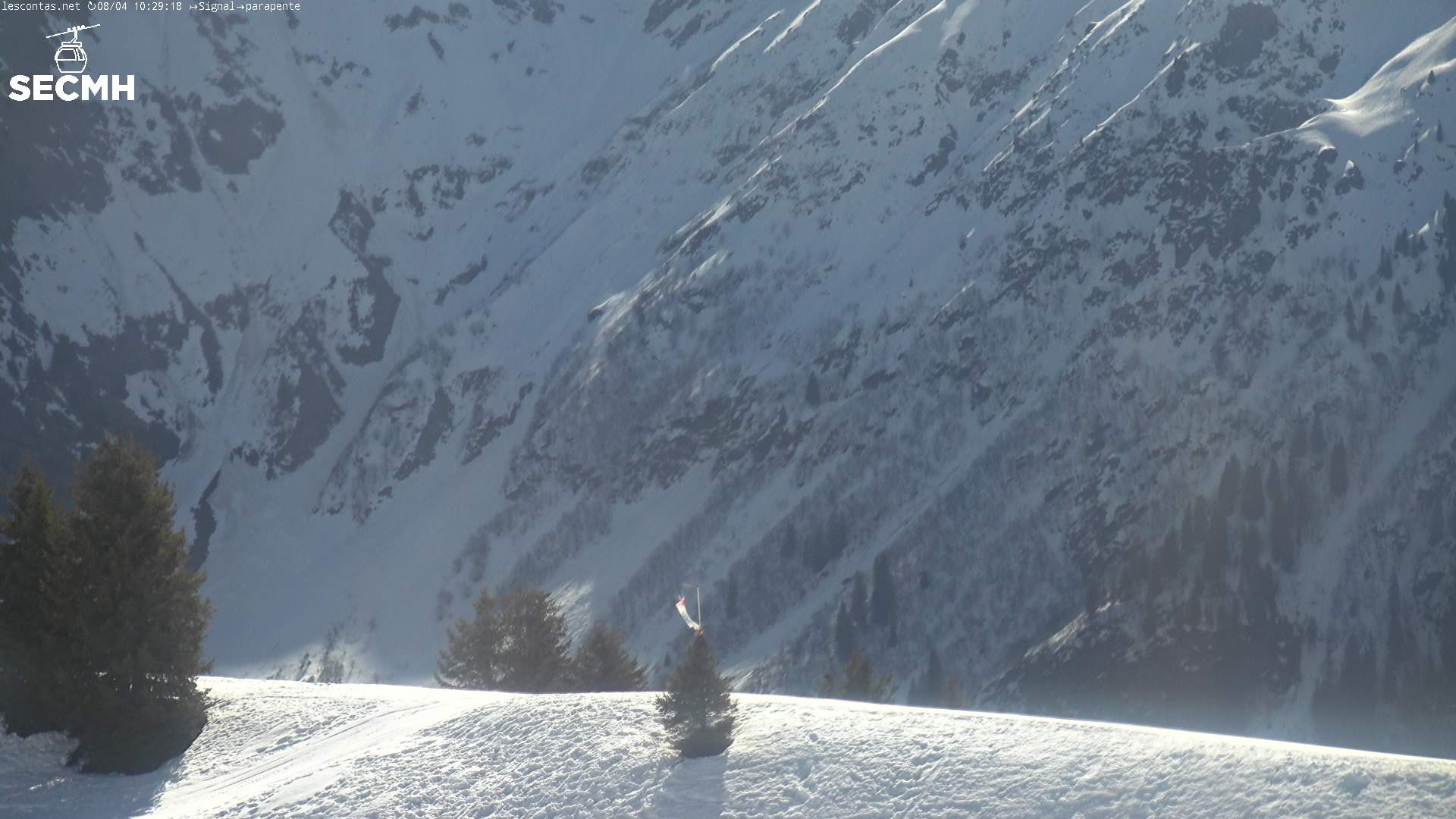 Archiv Foto Webcam Blick zum Paraglidingstartpunkt, Les Contamines