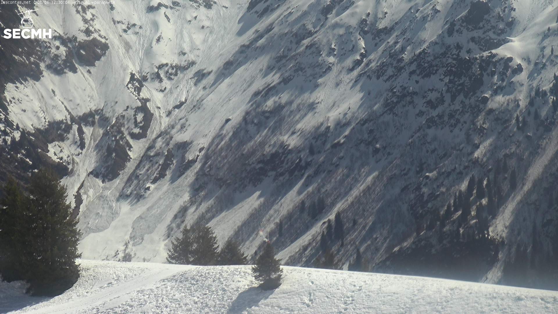 Archiv Foto Webcam Blick zum Paraglidingstartpunkt, Les Contamines