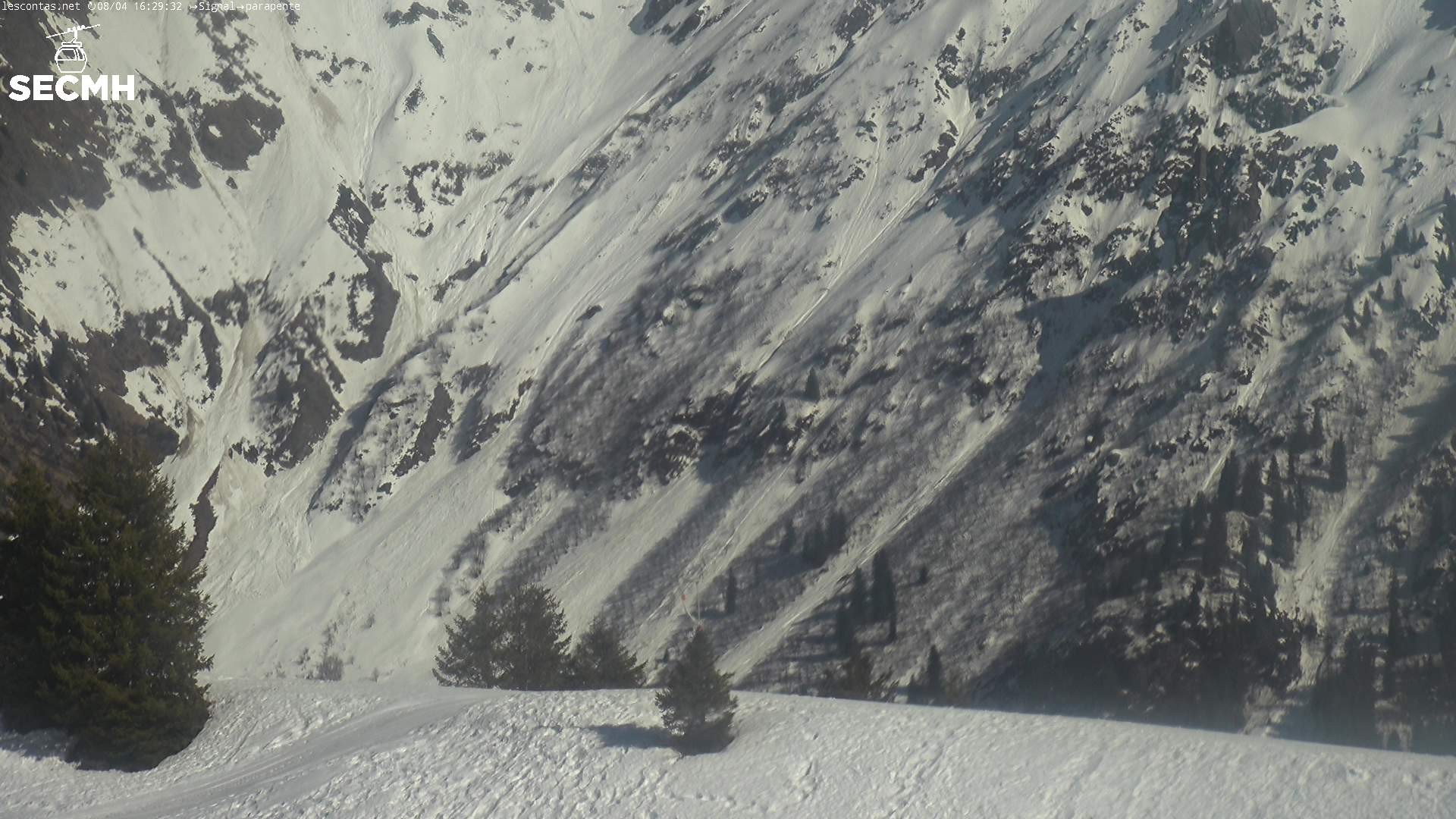 Archiv Foto Webcam Blick zum Paraglidingstartpunkt, Les Contamines