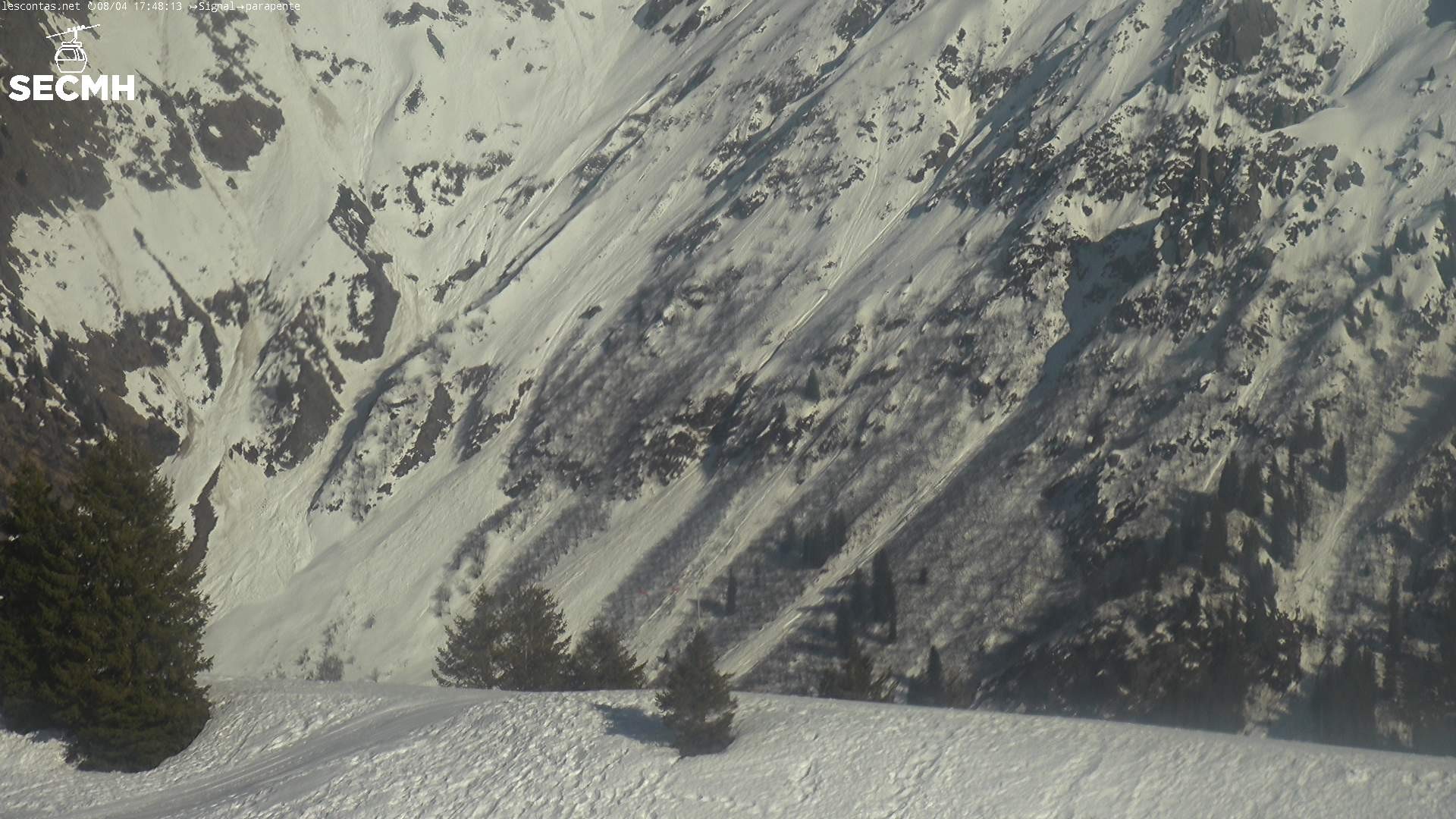 Archiv Foto Webcam Blick zum Paraglidingstartpunkt, Les Contamines